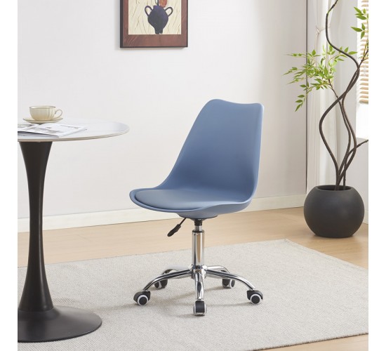 Καρέκλα γραφείου εργασίας Gaston II pp-pu σε απόχρωση ανοιχτό μπλε 48x57x80-93εκ Υλικό: PP - PU - METAL 127-000186