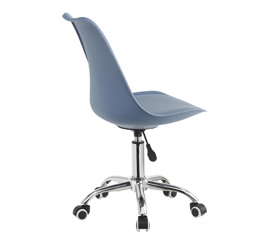 Καρέκλα γραφείου εργασίας Gaston II pp-pu σε απόχρωση ανοιχτό μπλε 48x57x80-93εκ Υλικό: PP - PU - METAL 127-000186