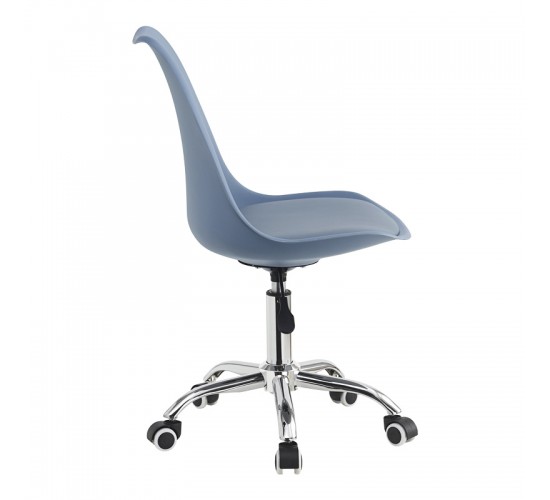 Καρέκλα γραφείου εργασίας Gaston II pp-pu σε απόχρωση ανοιχτό μπλε 48x57x80-93εκ Υλικό: PP - PU - METAL 127-000186