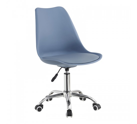 Καρέκλα γραφείου εργασίας Gaston II pp-pu σε απόχρωση ανοιχτό μπλε 48x57x80-93εκ Υλικό: PP - PU - METAL 127-000186