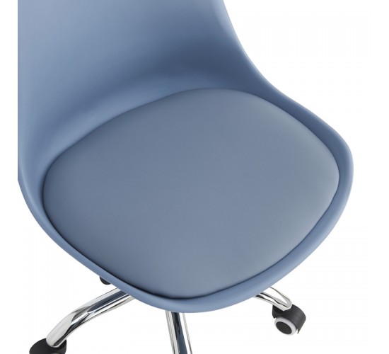 Καρέκλα γραφείου εργασίας Gaston II pp-pu σε απόχρωση ανοιχτό μπλε 48x57x80-93εκ Υλικό: PP - PU - METAL 127-000186