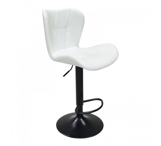 Σκαμπό μπαρ Coozy πτυσσόμενο μεταλλικό μαύρο ματ με pu σε λευκή απόχρωση 46x47x90-112εκ Υλικό: METAL PU 127-000187