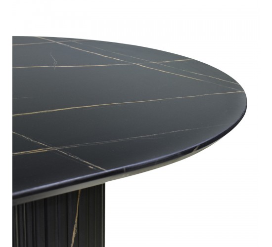 Τραπέζι Nembou mdf σε απόχρωση μαύρου μαρμάρου 210x100x76εκ Υλικό: MDF 127-000188