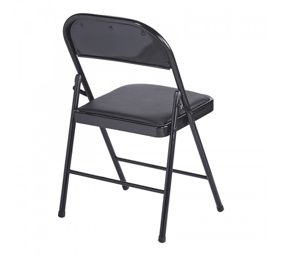 Καρέκλα Niro πτυσσόμενη pu-μέταλλο σε μαύρη απόχρωση 46x46x79εκ Υλικό: PU - METAL - SPONGE 127-000194
