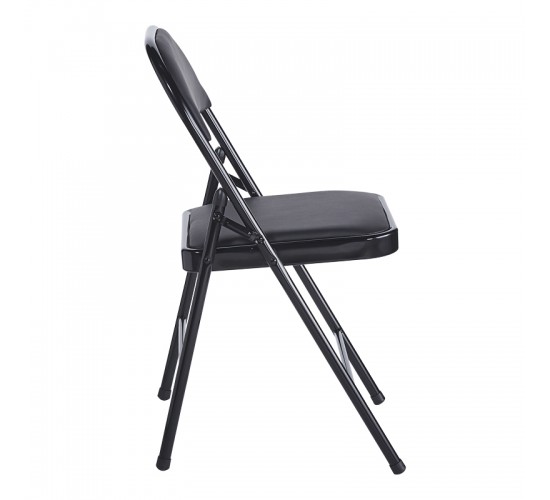 Καρέκλα Niro πτυσσόμενη pu-μέταλλο σε μαύρη απόχρωση 46x46x79εκ Υλικό: PU - METAL - SPONGE 127-000194