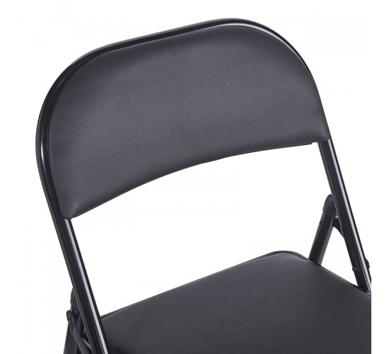 Καρέκλα Niro πτυσσόμενη pu-μέταλλο σε μαύρη απόχρωση 46x46x79εκ Υλικό: PU - METAL - SPONGE 127-000194