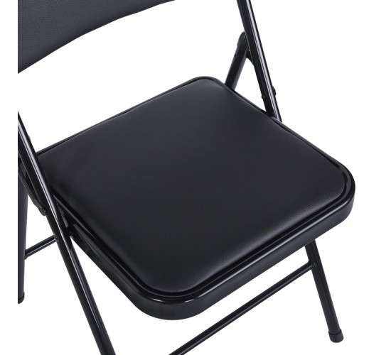 Καρέκλα Niro πτυσσόμενη pu-μέταλλο σε μαύρη απόχρωση 46x46x79εκ Υλικό: PU - METAL - SPONGE 127-000194
