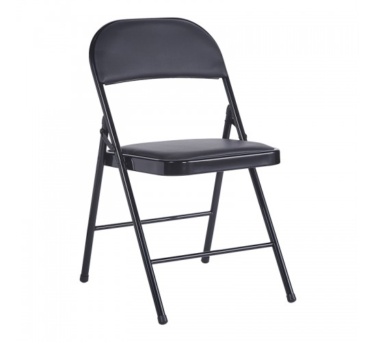 Καρέκλα Niro πτυσσόμενη pu-μέταλλο σε μαύρη απόχρωση 46x46x79εκ Υλικό: PU - METAL - SPONGE 127-000194