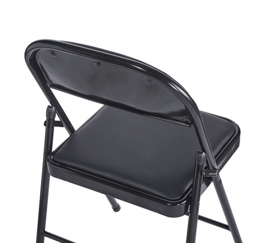 Καρέκλα Niro πτυσσόμενη pu-μέταλλο σε μαύρη απόχρωση 46x46x79εκ Υλικό: PU - METAL - SPONGE 127-000194