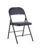 Καρέκλα Niro πτυσσόμενη pu-μέταλλο σε μαύρη απόχρωση 46x46x79εκ Υλικό: PU - METAL - SPONGE 127-000194