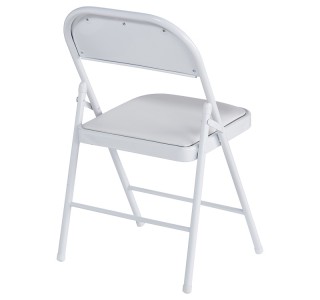 Καρέκλα Niro πτυσσόμενη pu-μέταλλο σε λευκή απόχρωση 46x46x79εκ Υλικό: PU - METAL - SPONGE 127-000195