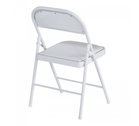 Καρέκλα Niro πτυσσόμενη pu-μέταλλο σε λευκή απόχρωση 46x46x79εκ Υλικό: PU - METAL - SPONGE 127-000195