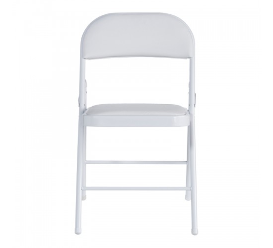 Καρέκλα Niro πτυσσόμενη pu-μέταλλο σε λευκή απόχρωση 46x46x79εκ Υλικό: PU - METAL - SPONGE 127-000195