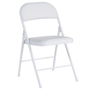 Καρέκλα Niro πτυσσόμενη pu-μέταλλο σε λευκή απόχρωση 46x46x79εκ Υλικό: PU - METAL - SPONGE 127-000195