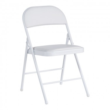 Καρέκλα Niro πτυσσόμενη pu-μέταλλο σε λευκή απόχρωση 46x46x79εκ Υλικό: PU - METAL - SPONGE 127-000195