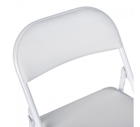 Καρέκλα Niro πτυσσόμενη pu-μέταλλο σε λευκή απόχρωση 46x46x79εκ Υλικό: PU - METAL - SPONGE 127-000195