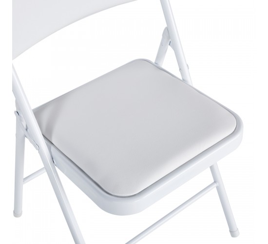 Καρέκλα Niro πτυσσόμενη pu-μέταλλο σε λευκή απόχρωση 46x46x79εκ Υλικό: PU - METAL - SPONGE 127-000195