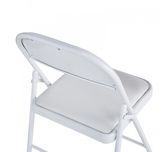 Καρέκλα Niro πτυσσόμενη pu-μέταλλο σε λευκή απόχρωση 46x46x79εκ Υλικό: PU - METAL - SPONGE 127-000195