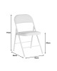 Καρέκλα Niro πτυσσόμενη pu-μέταλλο σε λευκή απόχρωση 46x46x79εκ Υλικό: PU - METAL - SPONGE 127-000195
