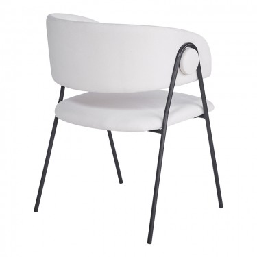 Πολυθρόνα Rachele I μπεζ ύφασμα-πόδι μαύρο μέταλλο 52x65x79εκ Υλικό: POLYESTER - METAL - SPONGE 127-000196