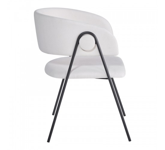 Πολυθρόνα Rachele I μπεζ ύφασμα-πόδι μαύρο μέταλλο 52x65x79εκ Υλικό: POLYESTER - METAL - SPONGE 127-000196