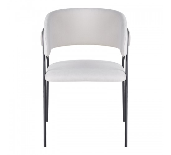 Πολυθρόνα Rachele I μπεζ ύφασμα-πόδι μαύρο μέταλλο 52x65x79εκ Υλικό: POLYESTER - METAL - SPONGE 127-000196