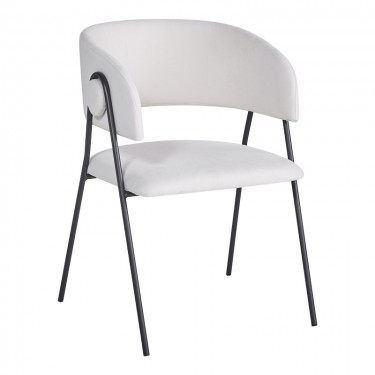 Πολυθρόνα Rachele I μπεζ ύφασμα-πόδι μαύρο μέταλλο 52x65x79εκ Υλικό: POLYESTER - METAL - SPONGE 127-000196