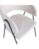 Πολυθρόνα Rachele I μπεζ ύφασμα-πόδι μαύρο μέταλλο 52x65x79εκ Υλικό: POLYESTER - METAL - SPONGE 127-000196