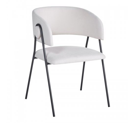 Πολυθρόνα Rachele I μπεζ ύφασμα-πόδι μαύρο μέταλλο 52x65x79εκ Υλικό: POLYESTER - METAL - SPONGE 127-000196