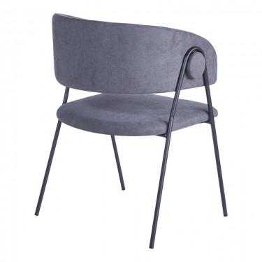 Πολυθρόνα Rachele I ανθρακί ύφασμα-πόδι μαύρο μέταλλο 52x65x79εκ Υλικό: POLYESTER - METAL - SPONGE 127-000197