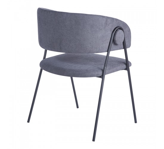 Πολυθρόνα Rachele I ανθρακί ύφασμα-πόδι μαύρο μέταλλο 52x65x79εκ Υλικό: POLYESTER - METAL - SPONGE 127-000197