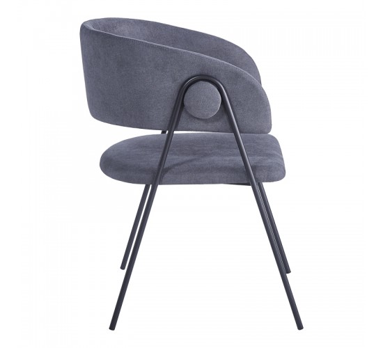 Πολυθρόνα Rachele I ανθρακί ύφασμα-πόδι μαύρο μέταλλο 52x65x79εκ Υλικό: POLYESTER - METAL - SPONGE 127-000197