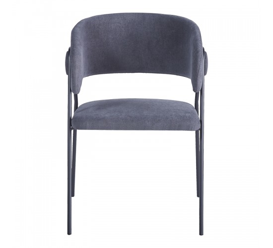 Πολυθρόνα Rachele I ανθρακί ύφασμα-πόδι μαύρο μέταλλο 52x65x79εκ Υλικό: POLYESTER - METAL - SPONGE 127-000197