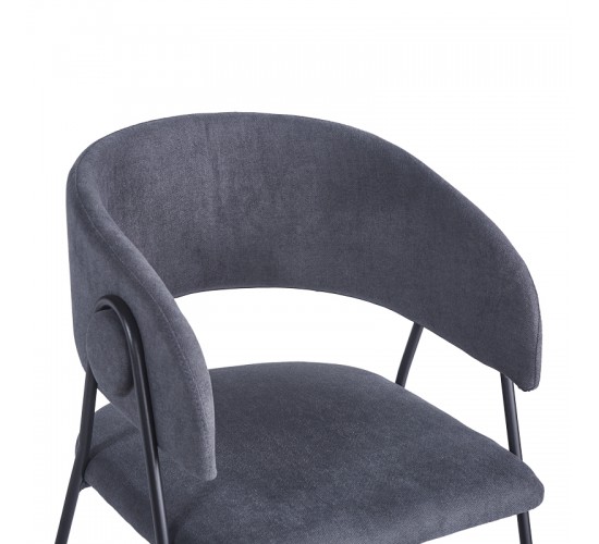 Πολυθρόνα Rachele I ανθρακί ύφασμα-πόδι μαύρο μέταλλο 52x65x79εκ Υλικό: POLYESTER - METAL - SPONGE 127-000197