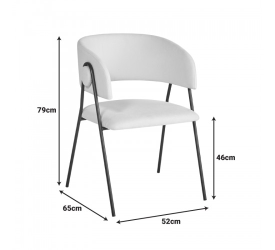 Πολυθρόνα Rachele I ανθρακί ύφασμα-πόδι μαύρο μέταλλο 52x65x79εκ Υλικό: POLYESTER - METAL - SPONGE 127-000197