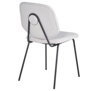 Καρέκλα Pietro I μπεζ ύφασμα-πόδι μαύρο μέταλλο 45x55x82.5εκ Υλικό: POLYESTER - METAL - SPONGE 127-000198