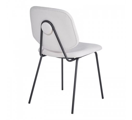 Καρέκλα Pietro I μπεζ ύφασμα-πόδι μαύρο μέταλλο 45x55x82.5εκ Υλικό: POLYESTER - METAL - SPONGE 127-000198