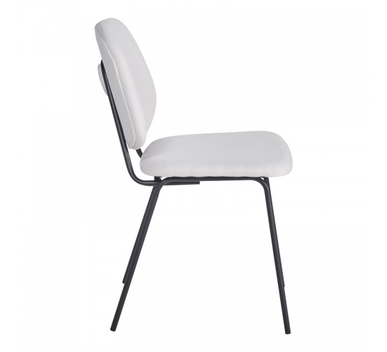 Καρέκλα Pietro I μπεζ ύφασμα-πόδι μαύρο μέταλλο 45x55x82.5εκ Υλικό: POLYESTER - METAL - SPONGE 127-000198