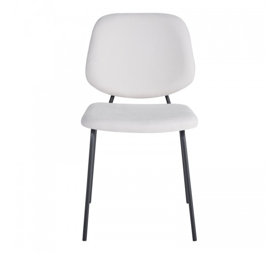 Καρέκλα Pietro I μπεζ ύφασμα-πόδι μαύρο μέταλλο 45x55x82.5εκ Υλικό: POLYESTER - METAL - SPONGE 127-000198