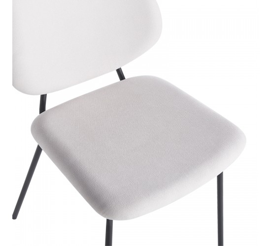 Καρέκλα Pietro I μπεζ ύφασμα-πόδι μαύρο μέταλλο 45x55x82.5εκ Υλικό: POLYESTER - METAL - SPONGE 127-000198