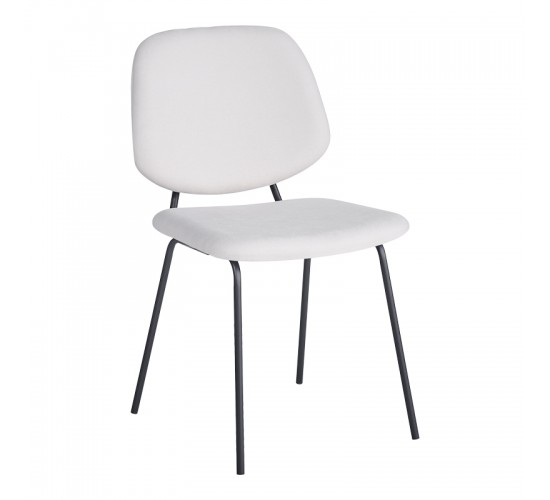 Καρέκλα Pietro I μπεζ ύφασμα-πόδι μαύρο μέταλλο 45x55x82.5εκ Υλικό: POLYESTER - METAL - SPONGE 127-000198