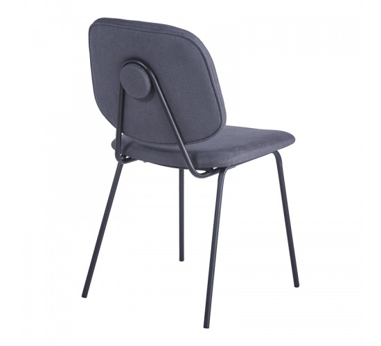 Καρέκλα Pietro I ανθρακί ύφασμα-πόδι μαύρο μέταλλο 45x55x82.5εκ Υλικό: POLYESTER - METAL - SPONGE 127-000199