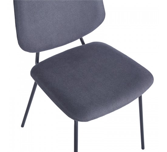 Καρέκλα Pietro I ανθρακί ύφασμα-πόδι μαύρο μέταλλο 45x55x82.5εκ Υλικό: POLYESTER - METAL - SPONGE 127-000199