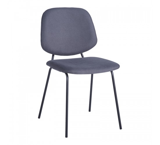 Καρέκλα Pietro I ανθρακί ύφασμα-πόδι μαύρο μέταλλο 45x55x82.5εκ Υλικό: POLYESTER - METAL - SPONGE 127-000199