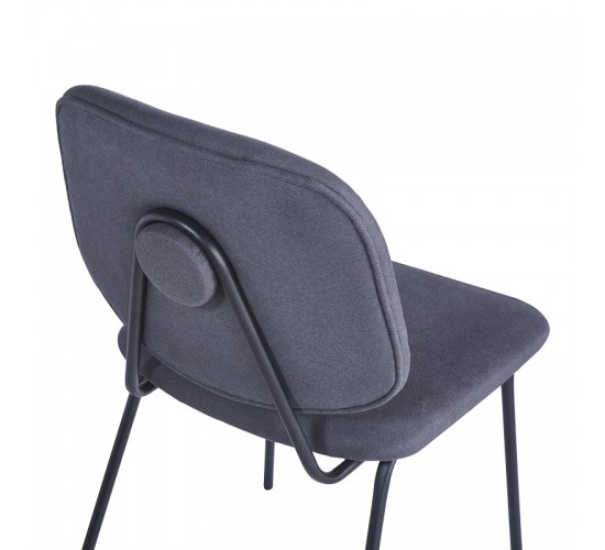 Καρέκλα Pietro I ανθρακί ύφασμα-πόδι μαύρο μέταλλο 45x55x82.5εκ Υλικό: POLYESTER - METAL - SPONGE 127-000199