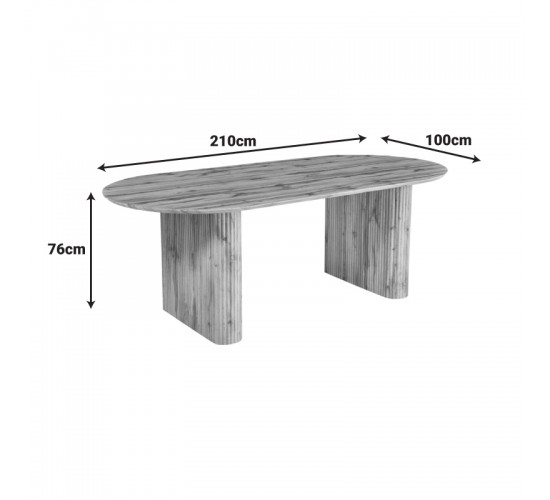 Τραπέζι Nembou mdf σε oak απόχρωση 210x100x76εκ Υλικό: MDF 127-000200