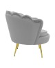 Πολυθρόνα Daimon βελούδο γκρι-χρυσό 79x74x78εκ Υλικό: VELVET - METAL LEGS 128-000001