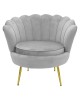 Πολυθρόνα Daimon βελούδο γκρι-χρυσό 79x74x78εκ Υλικό: VELVET - METAL LEGS 128-000001