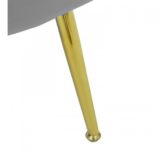 Πολυθρόνα Daimon βελούδο γκρι-χρυσό 79x74x78εκ Υλικό: VELVET - METAL LEGS 128-000001