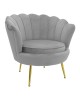 Πολυθρόνα Daimon βελούδο γκρι-χρυσό 79x74x78εκ Υλικό: VELVET - METAL LEGS 128-000001